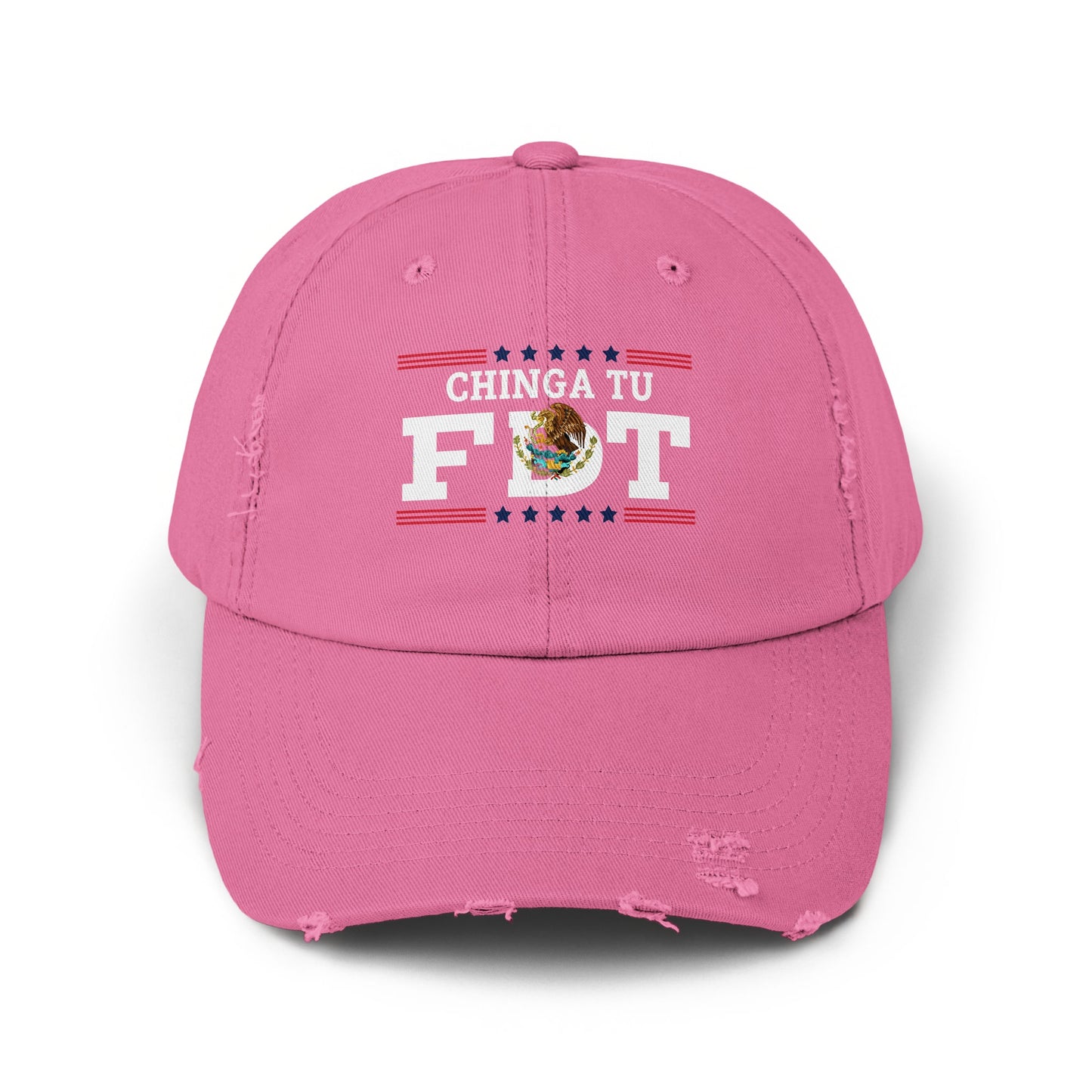 Bilingual Chinga Tu F*T Pink Distressed Hat product type