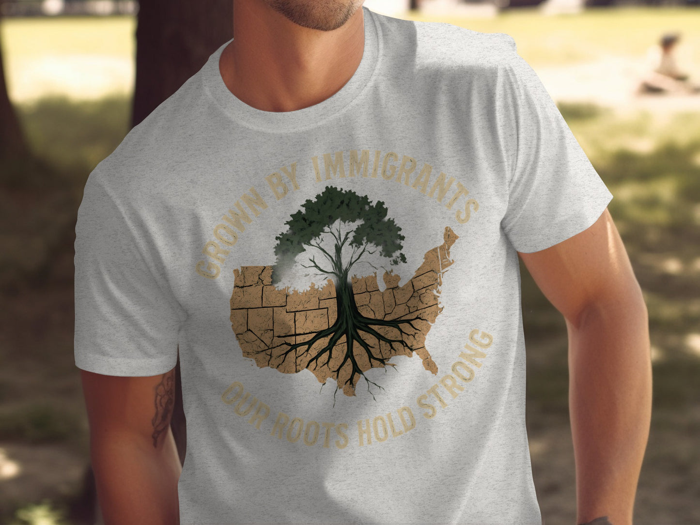 Grown by Immigrants Our Roots Hold Strong T-shirt product