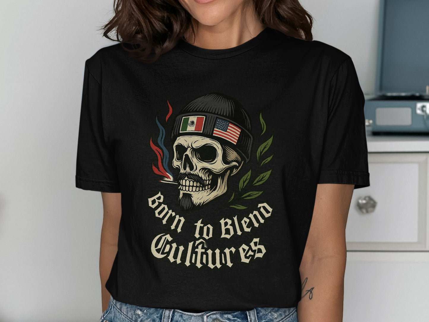 Born to Blend Cultures Skull Graphic T-Shirt product type