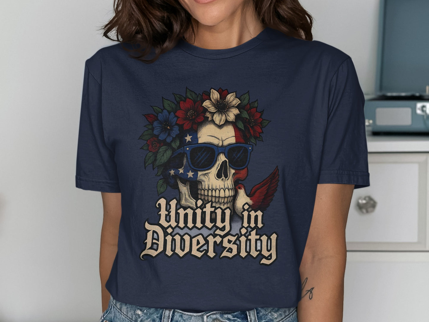 Unity in Diversity Skull Graphic Shirt product type