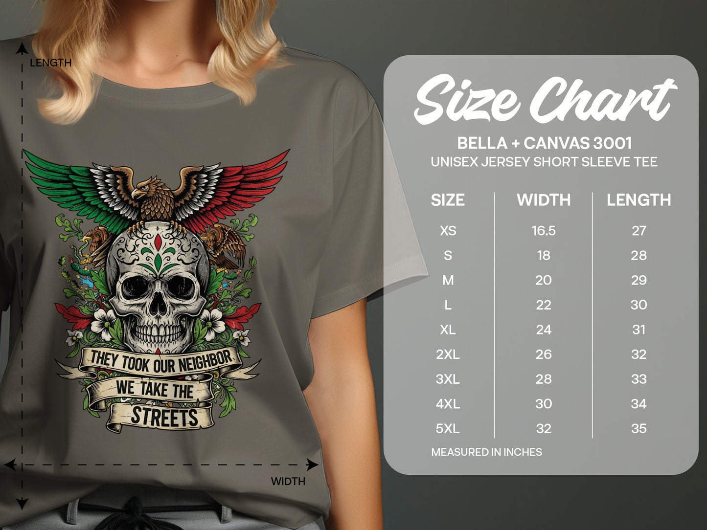 Skull Graphic Tee with Eagle and Flag T-shirt product