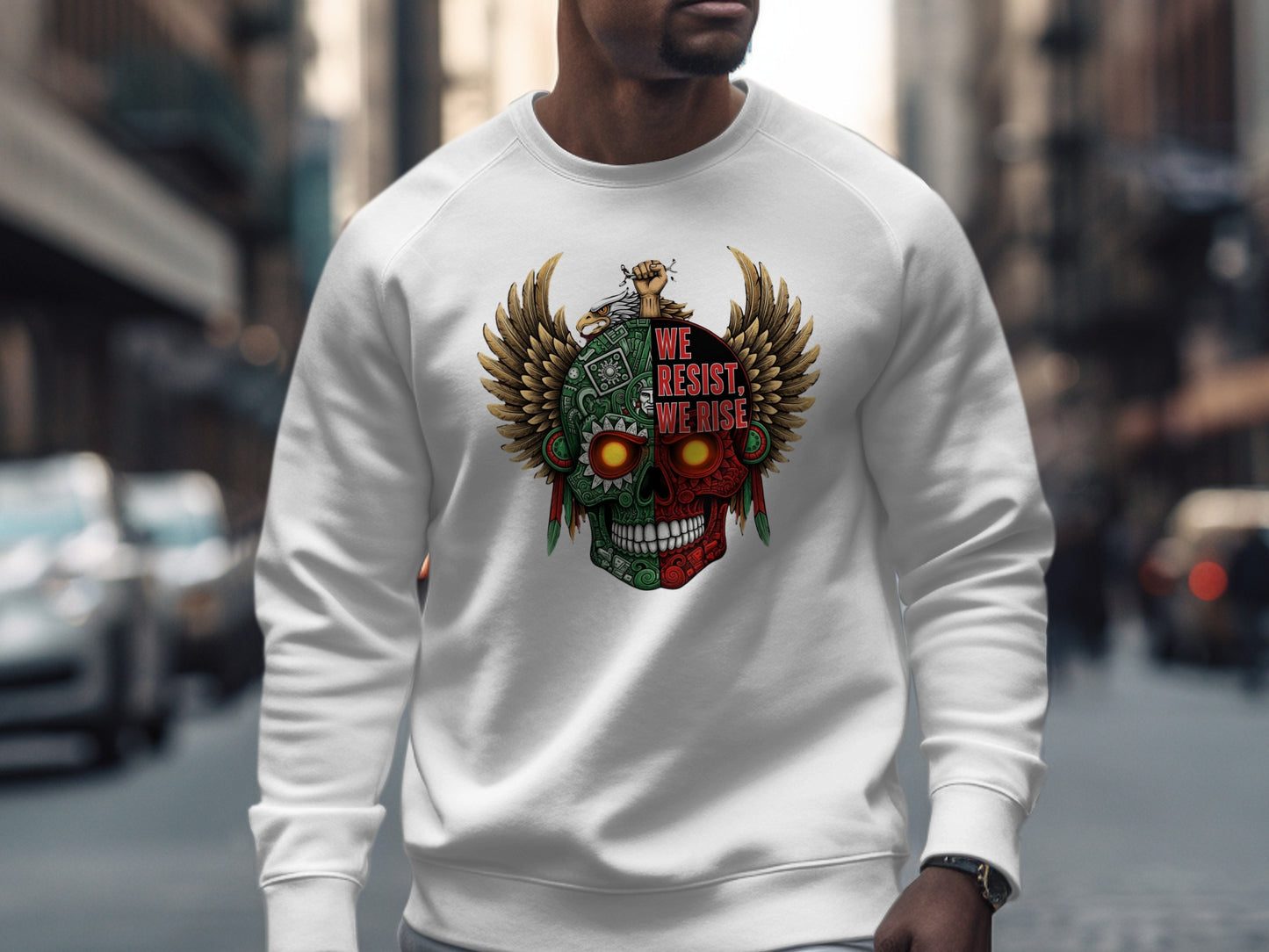 We Resist We Rise Skull Wings Graphic Sweatshirt product type