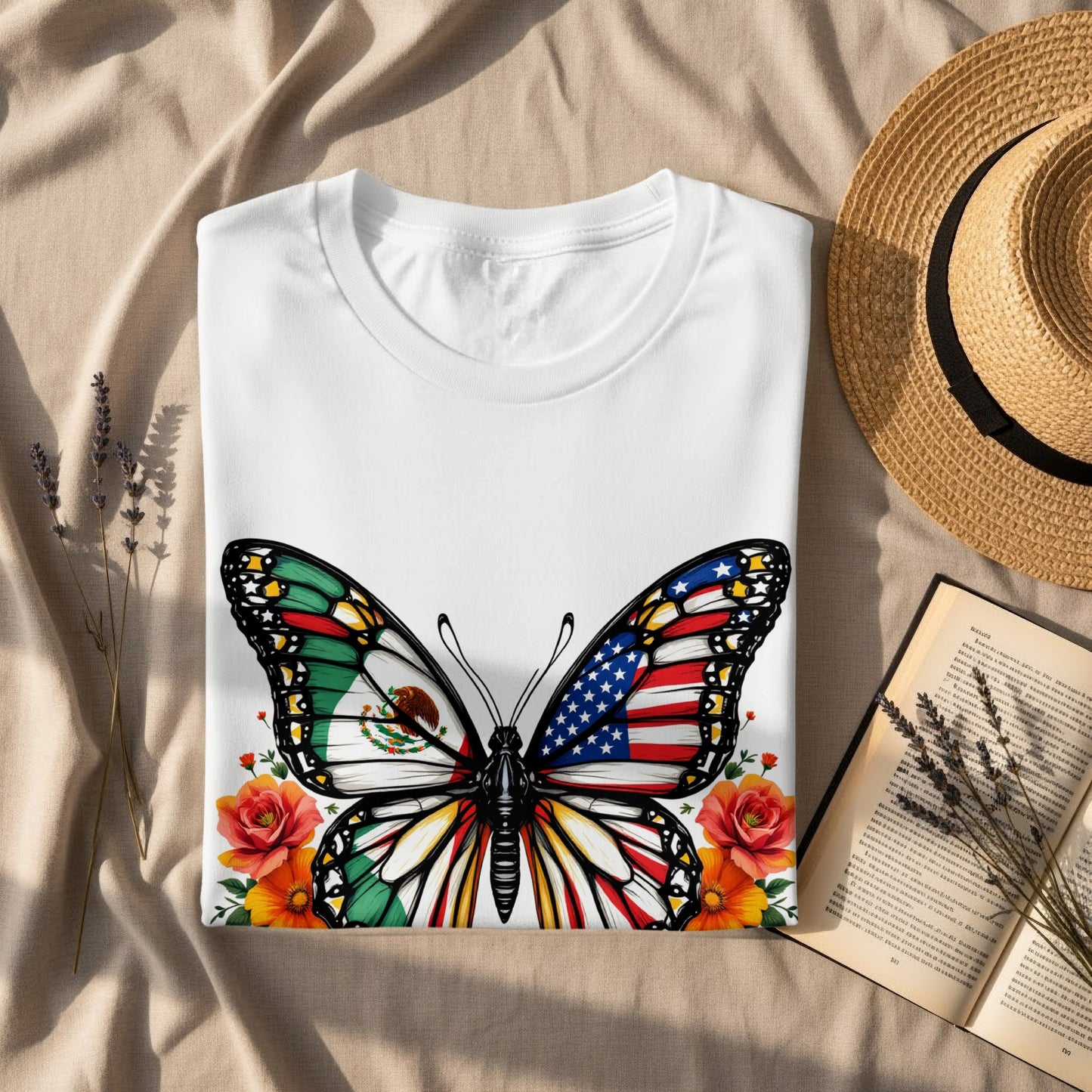 Unique Multicolored Butterfly Graphic T-shirt product
