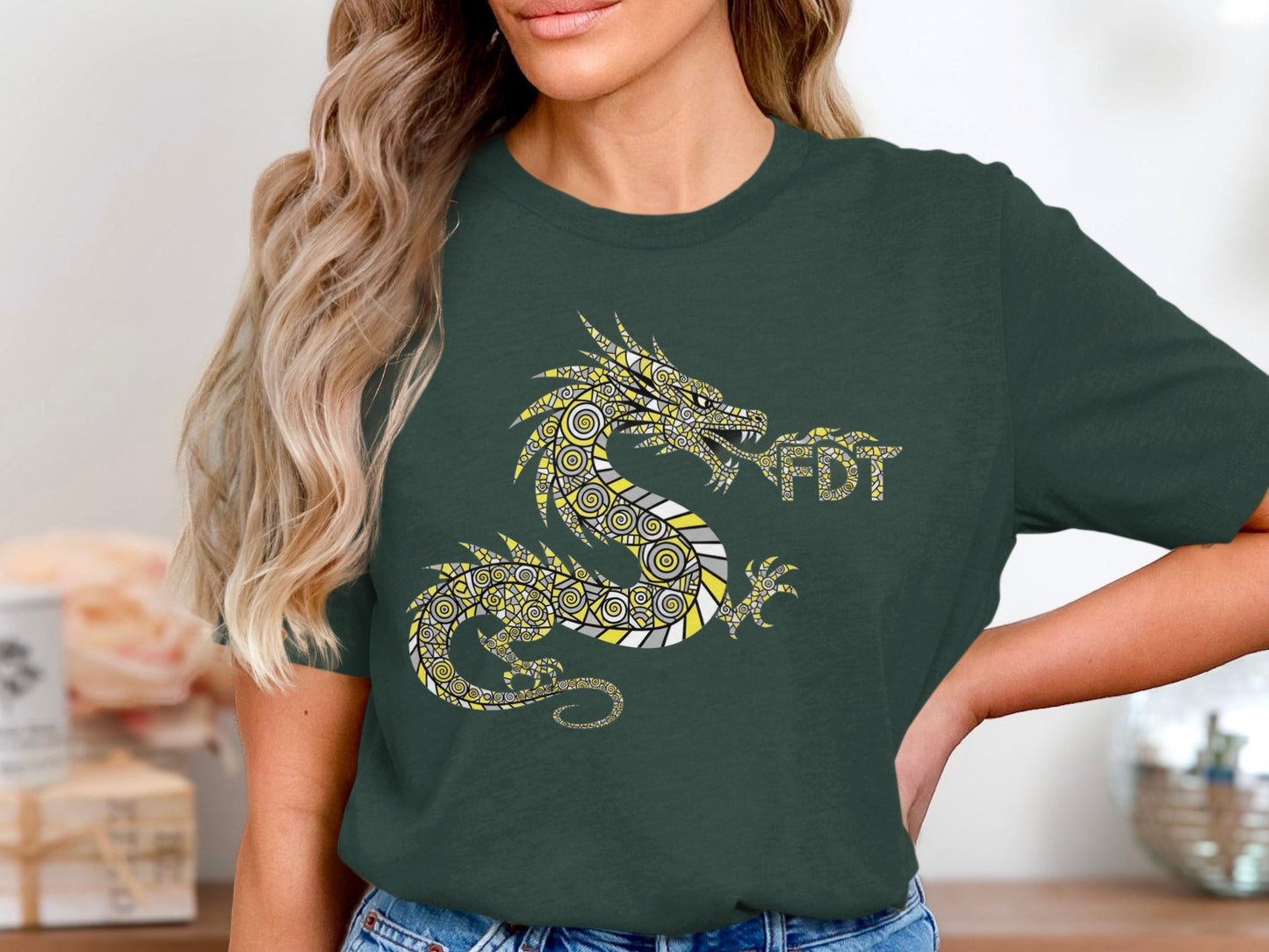 Intricately Designed Dragon and FDT T-Shirt product type