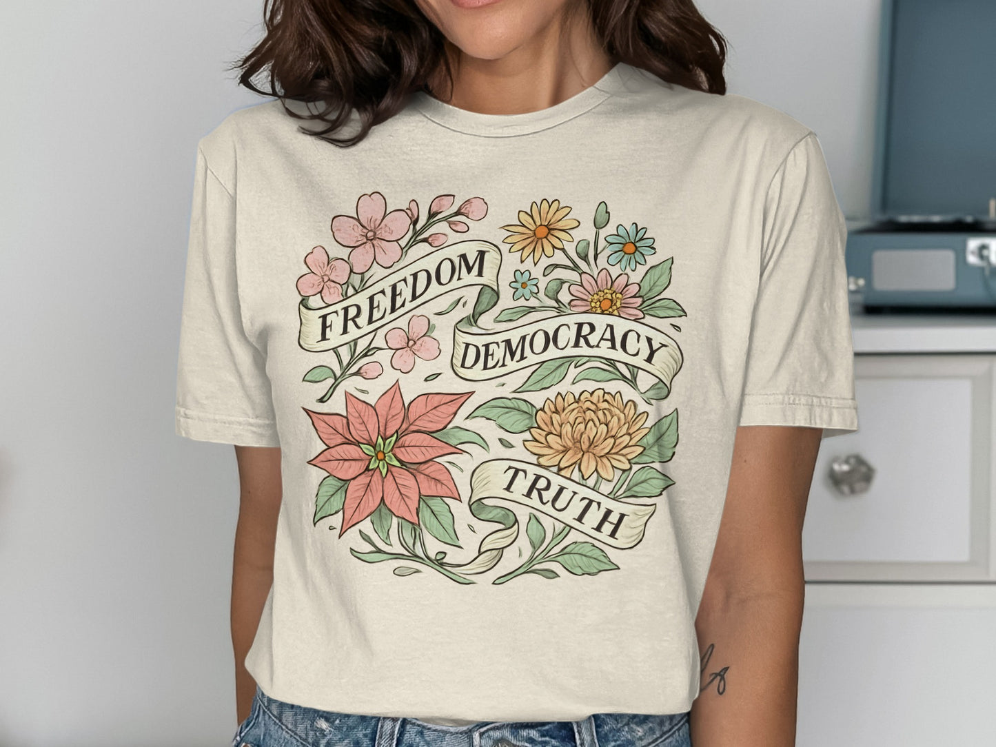 Freedom Democracy Truth Graphic Tee product