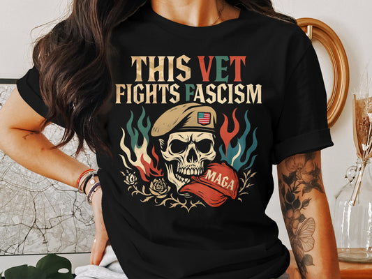 This Vet Fights Fascism Graphic Tee Shirt product