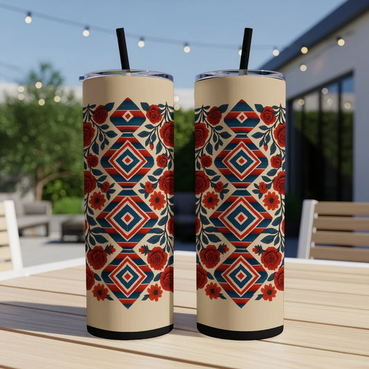 Geometric and Floral Patterned Tumbler product