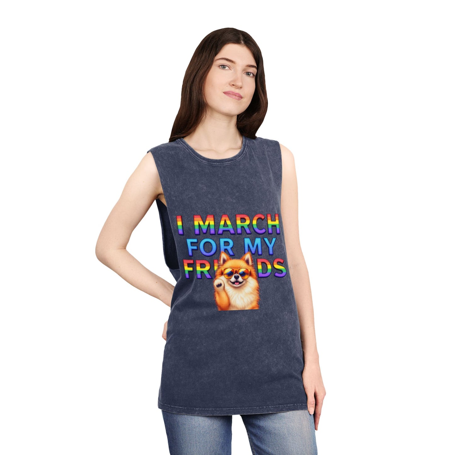 Pride Graphic Tank Top - I March for My Friends