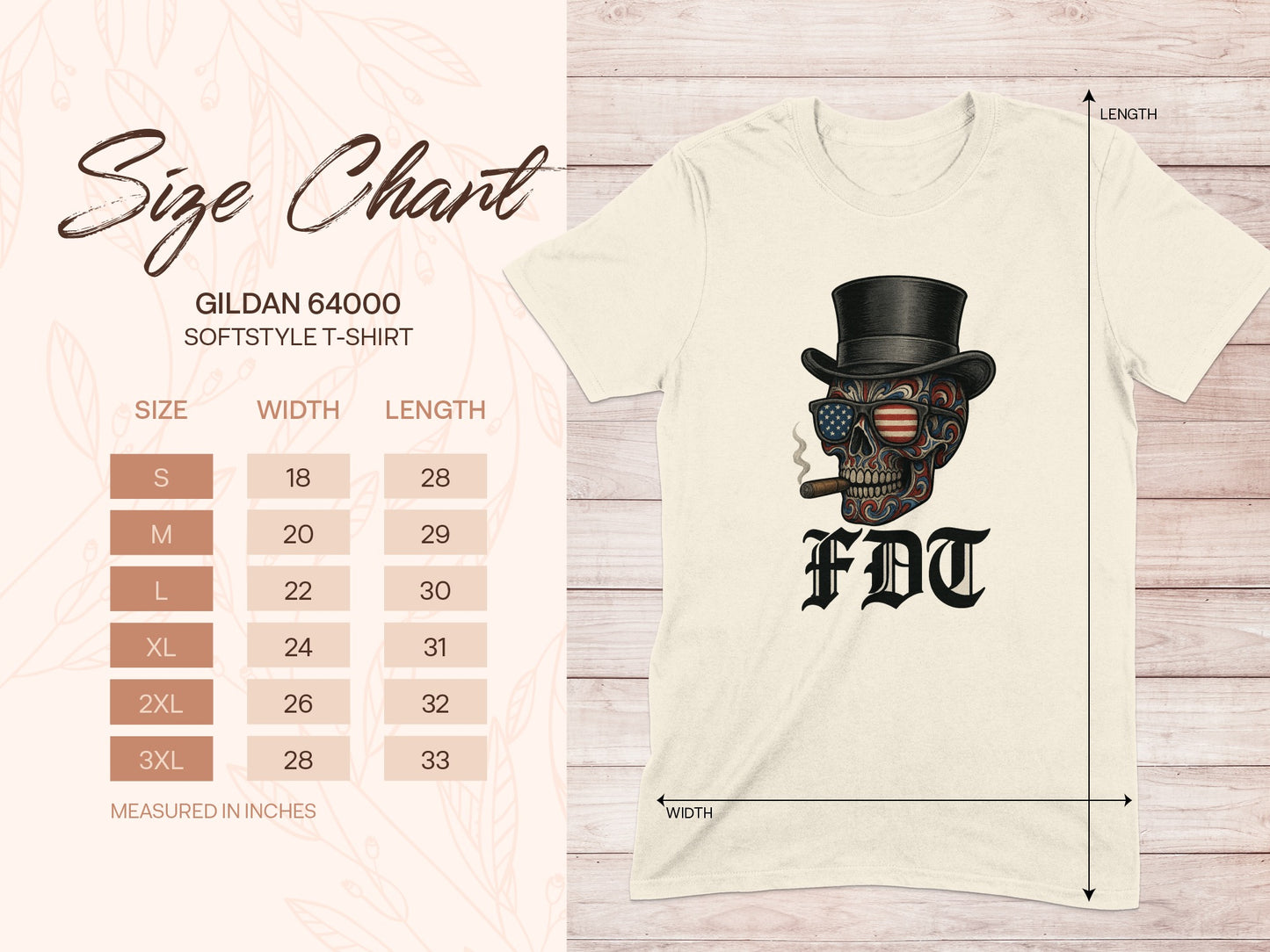 Skull with Top Hat and American Flag Design T-shirt product