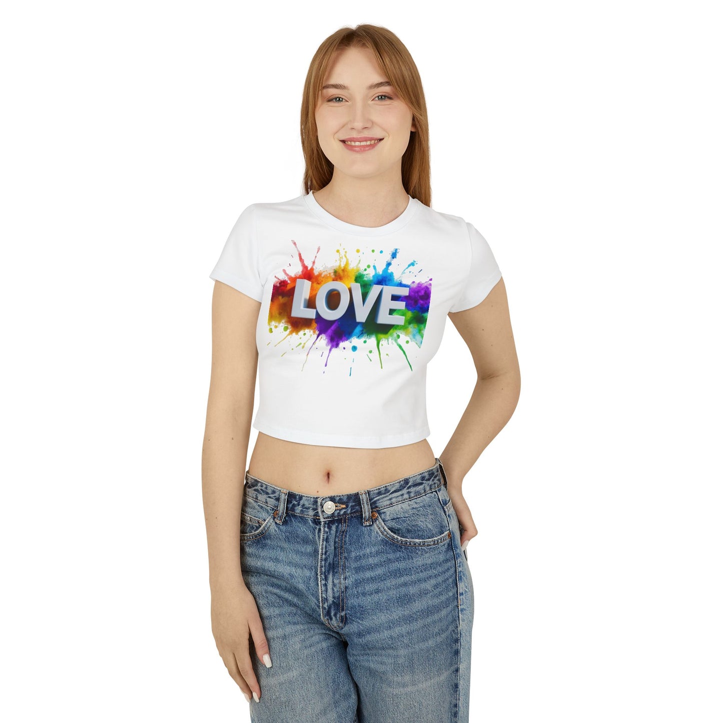 Pride baby tee Colorful Love Women's Baby Tee - Pride and Positivity