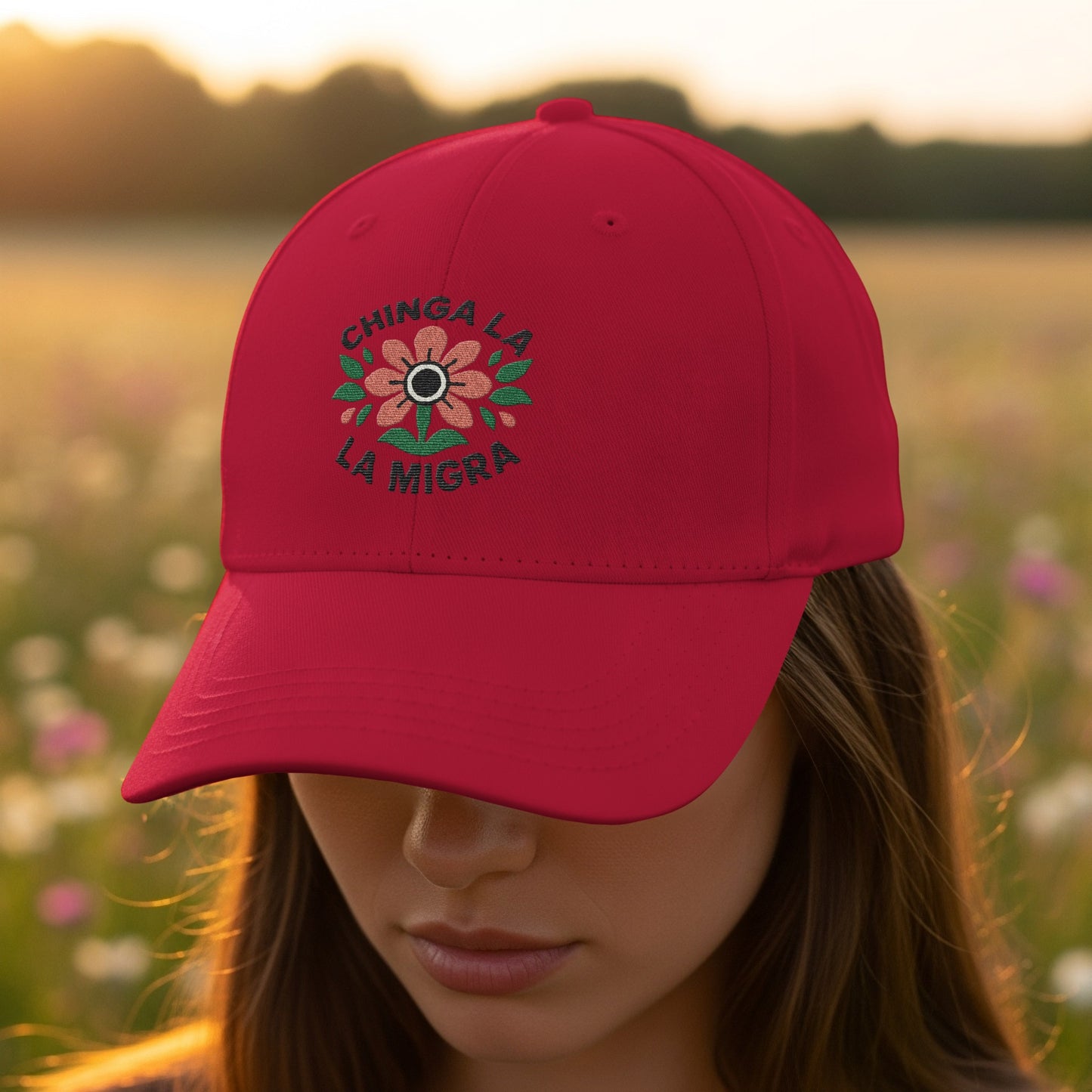 Chinga La Migra Embroidery Red Hat product