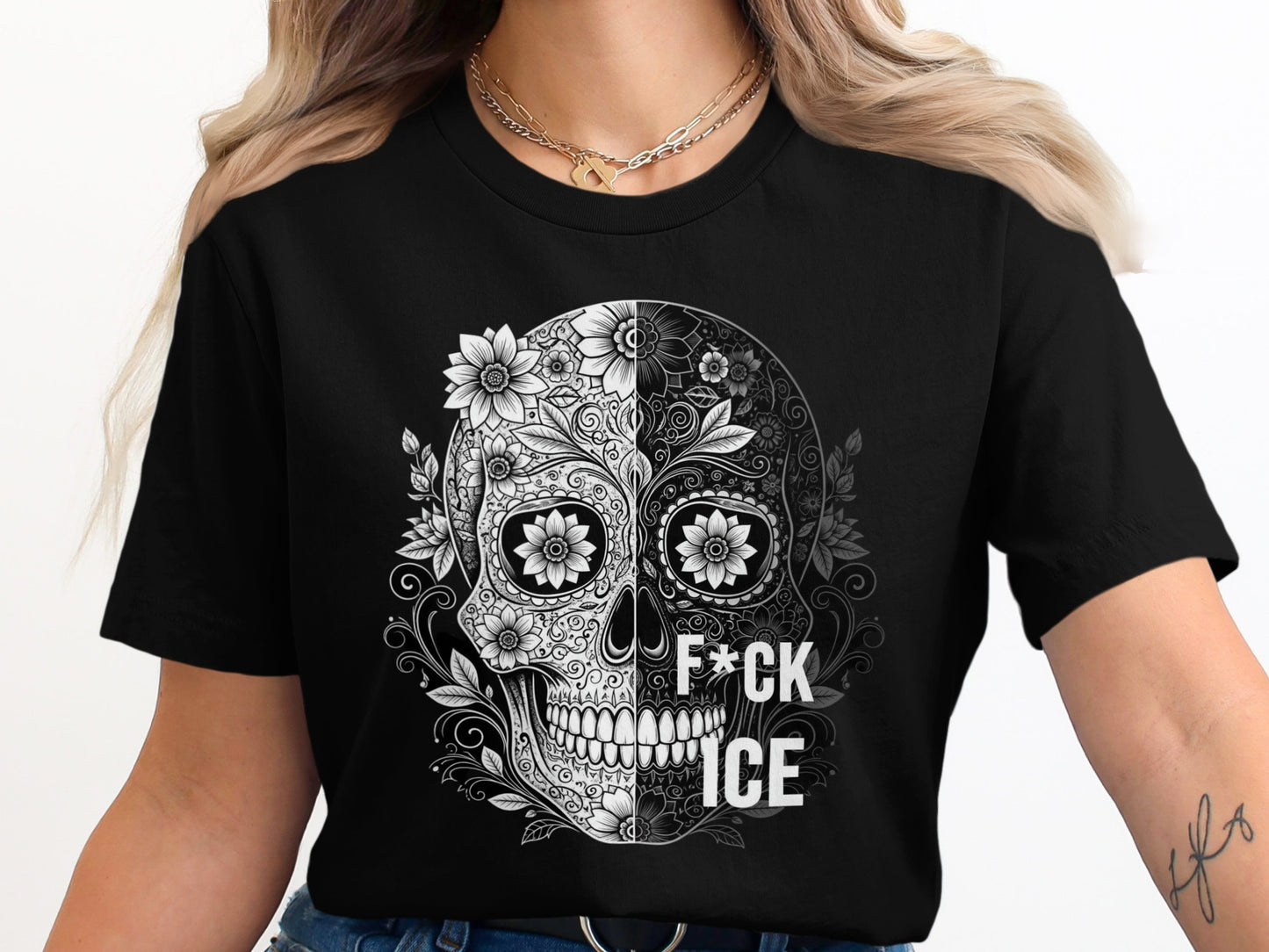 Floral Skull F*ck ICE Graphic T-Shirt product