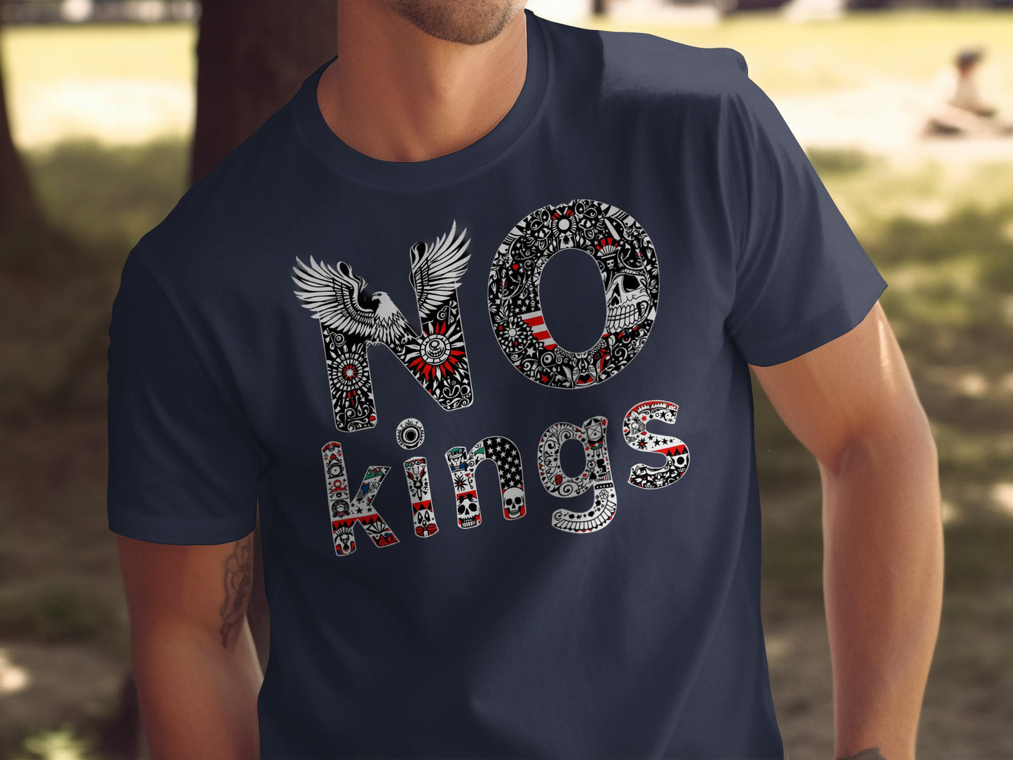 NO Kings Eagles and Patterns Graphic T-Shirt product