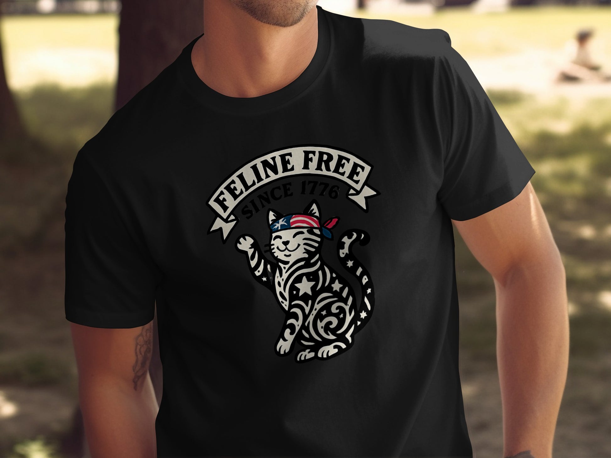 Feline Free Since 1776 Patriotic Design T-shirt Product