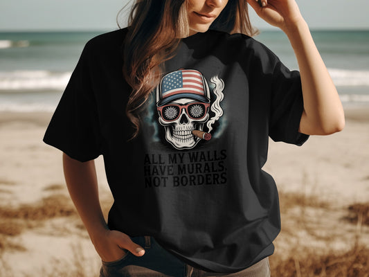 Patriotic Skull Graphic Tee with Bold Statement product