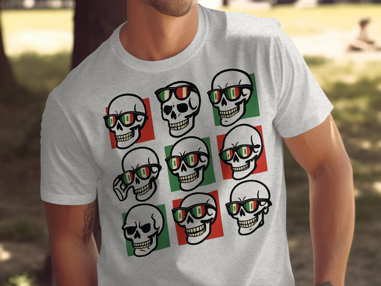 Colorful Skull Pattern Graphic T-Shirt product type