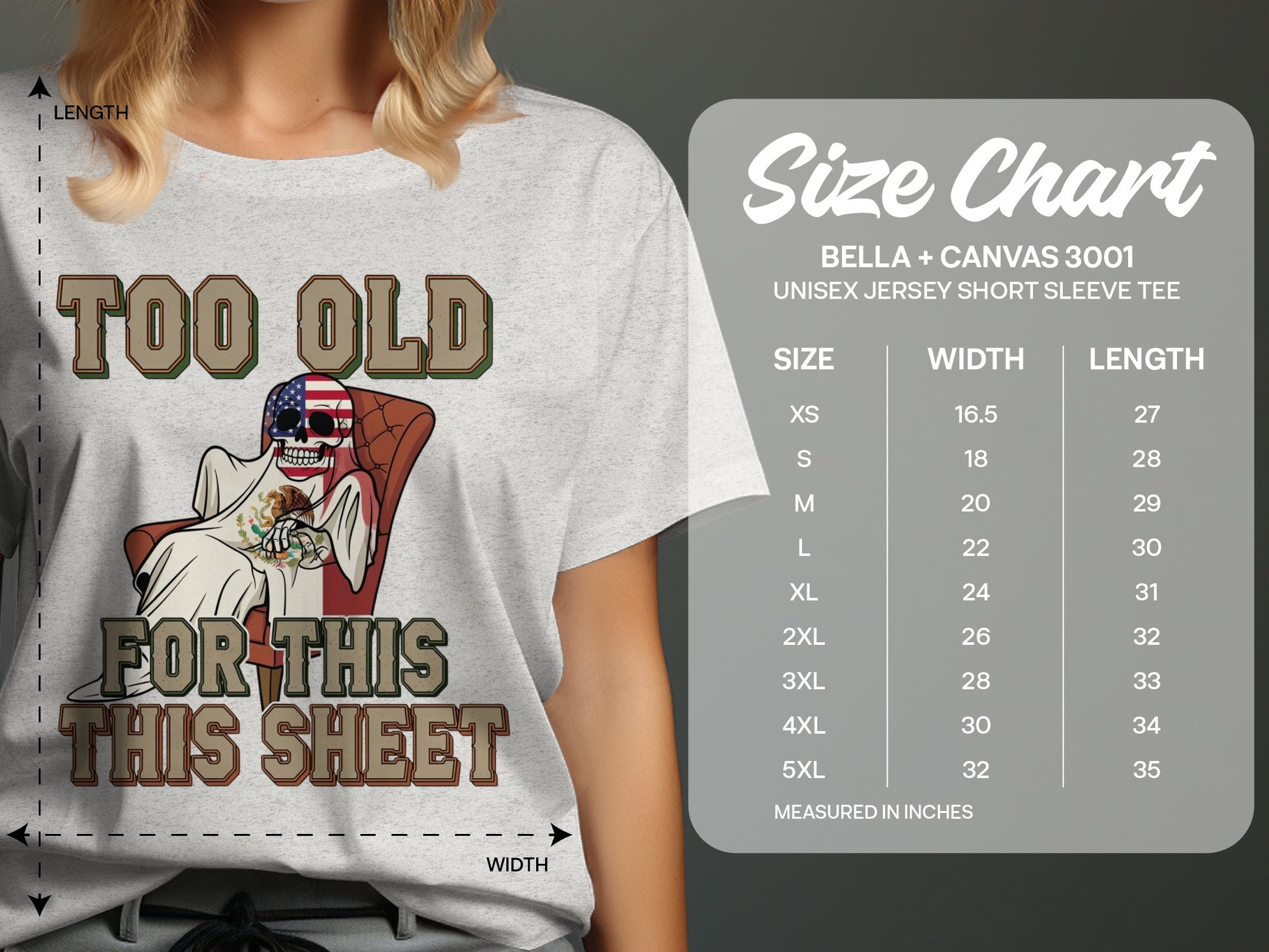 Too Old For This This Sheet Skeleton T-Shirt product type