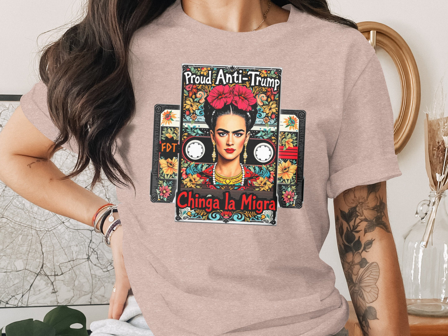 Proud Anti-Trump Chinga La Migra Graphic T-Shirt product