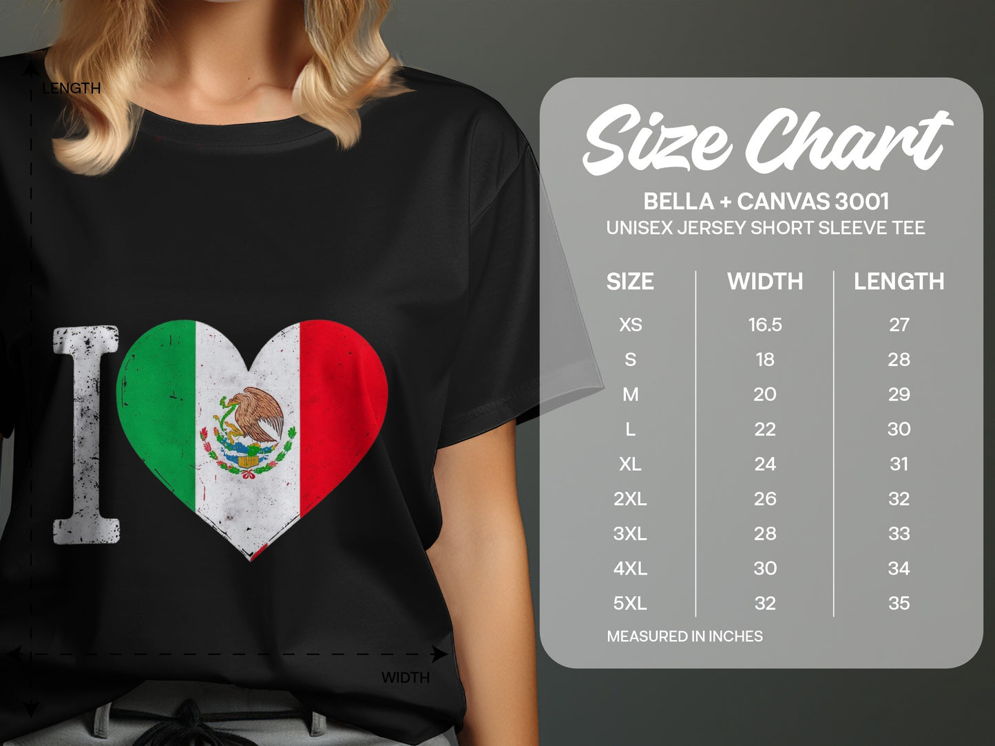 Mexican Flag Heart Graphic Unisex Jersey Shortsleeve product