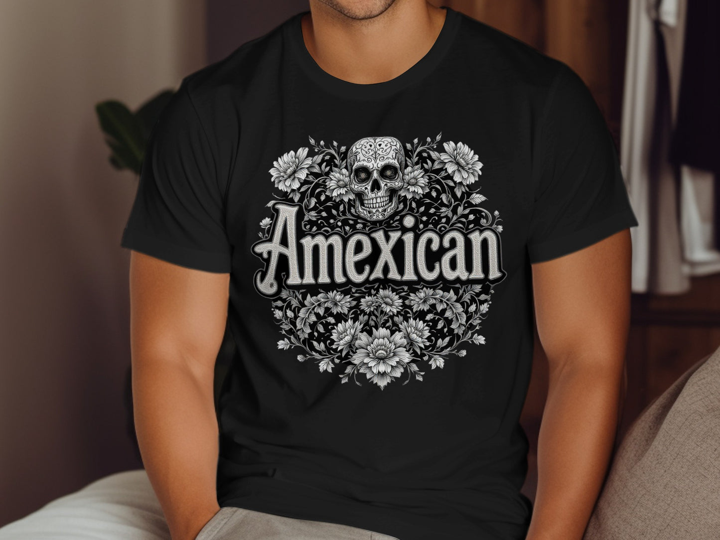 Stylish Sugar Skull Amexican Graphic Tee product