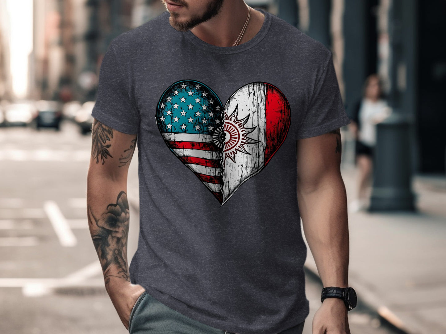 Heart American and Italian Flag Unique Design product