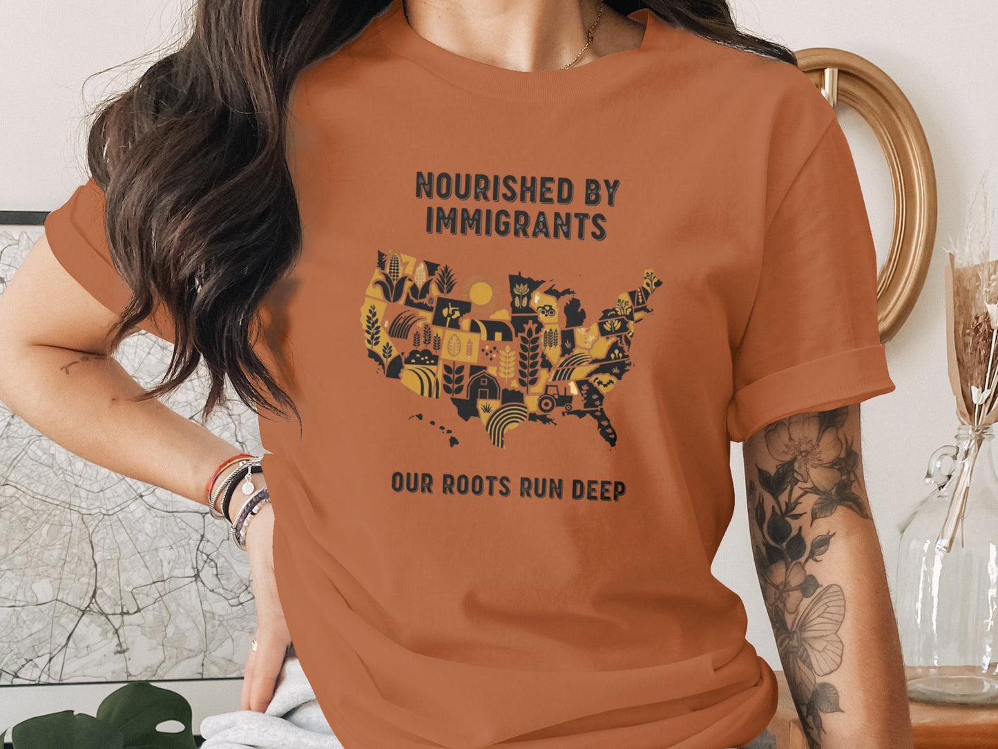 Nourished by Immigrants Our Roots Run Deep T-shirt product