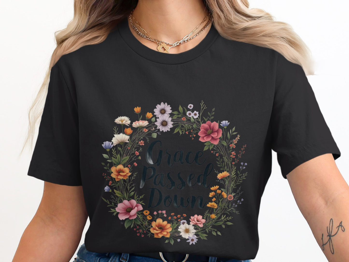 Grace Passed Down Floral Wreath Graphic T-Shirt product