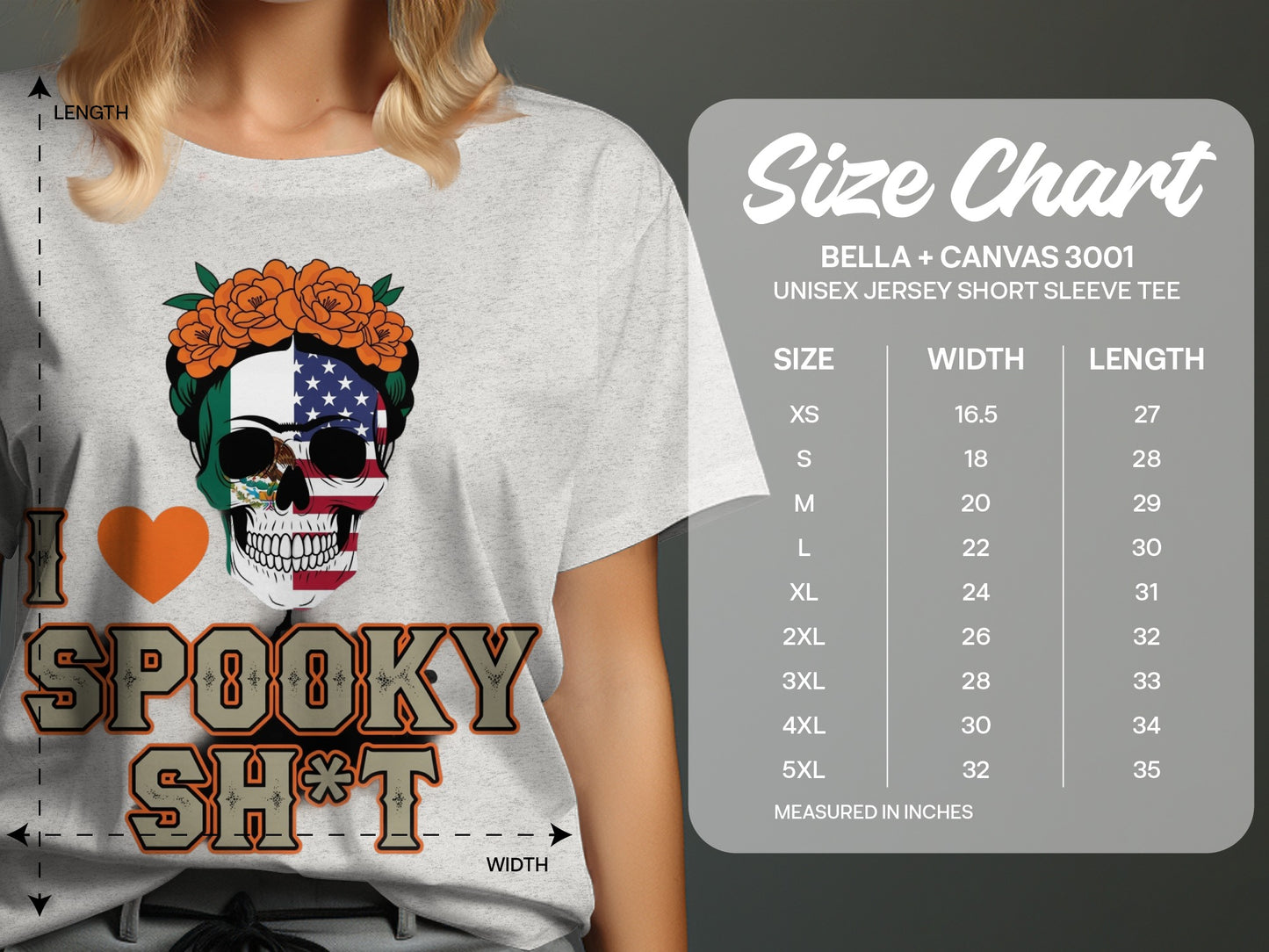 I Love Spooky Sh*t Skull Design Short Sleeve Shirt Product