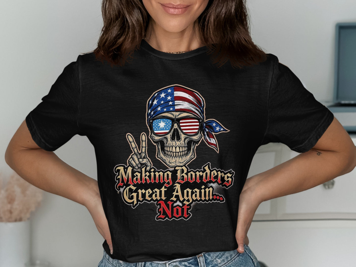 Making Borders Great Again Skull T-Shirt product type