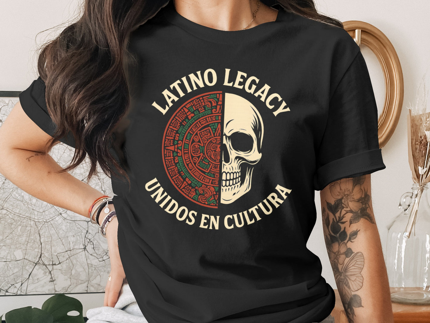 Latino Legacy Skull Unidos En Cultura T-shirt product