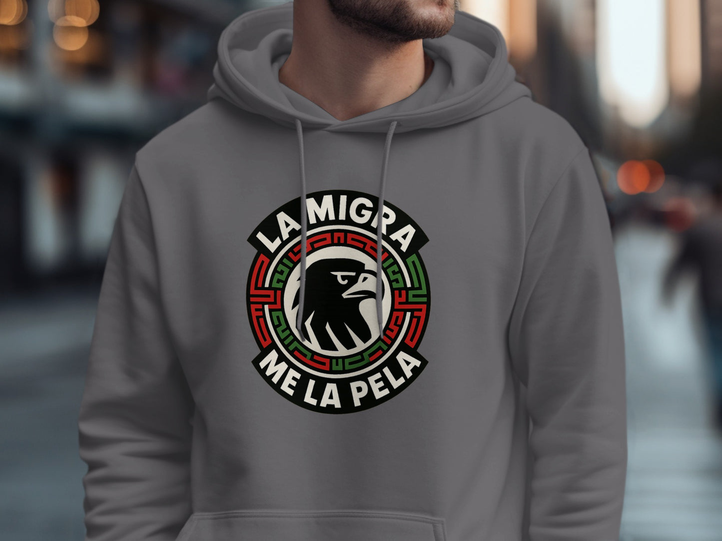 La Migra Me La Pela Printed Design Hoodie product