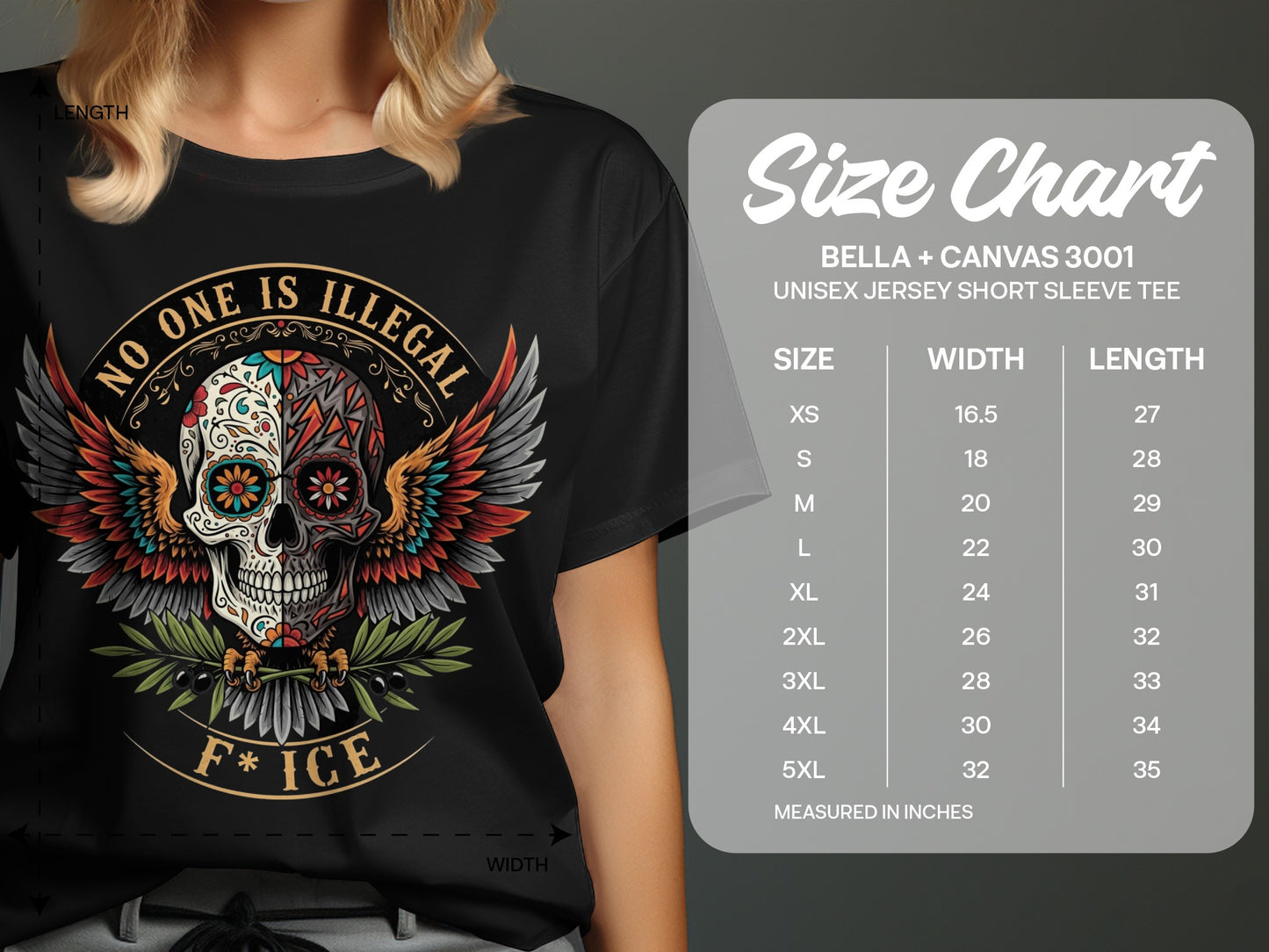 No One Is Illegal Skull Unisex Jersey Tee product