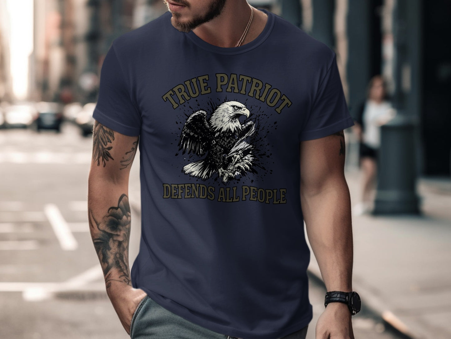 True Patriot Defends All People Graphic T-shirt