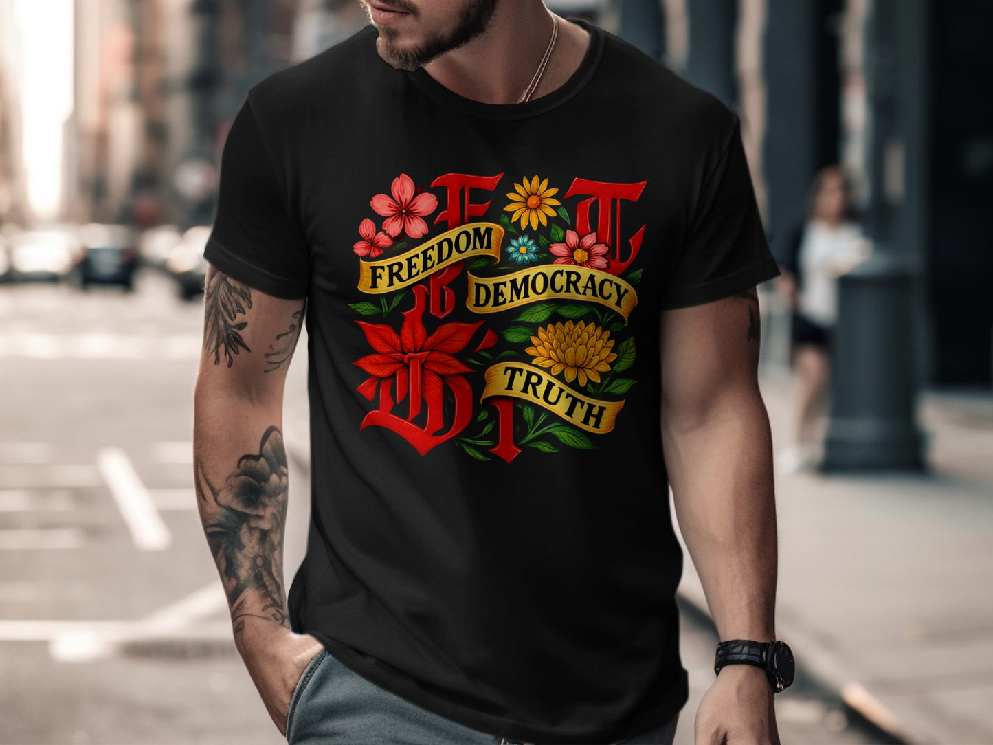 Freedom Democracy Truth Stylish T-shirt product type