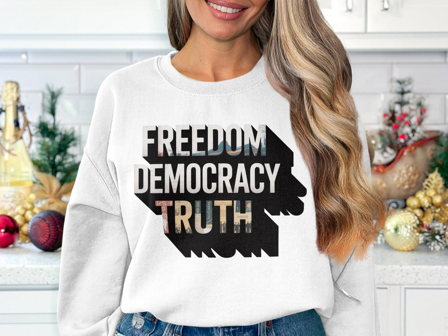 Freedom Democracy Truth Graphic Sweatshirt product type