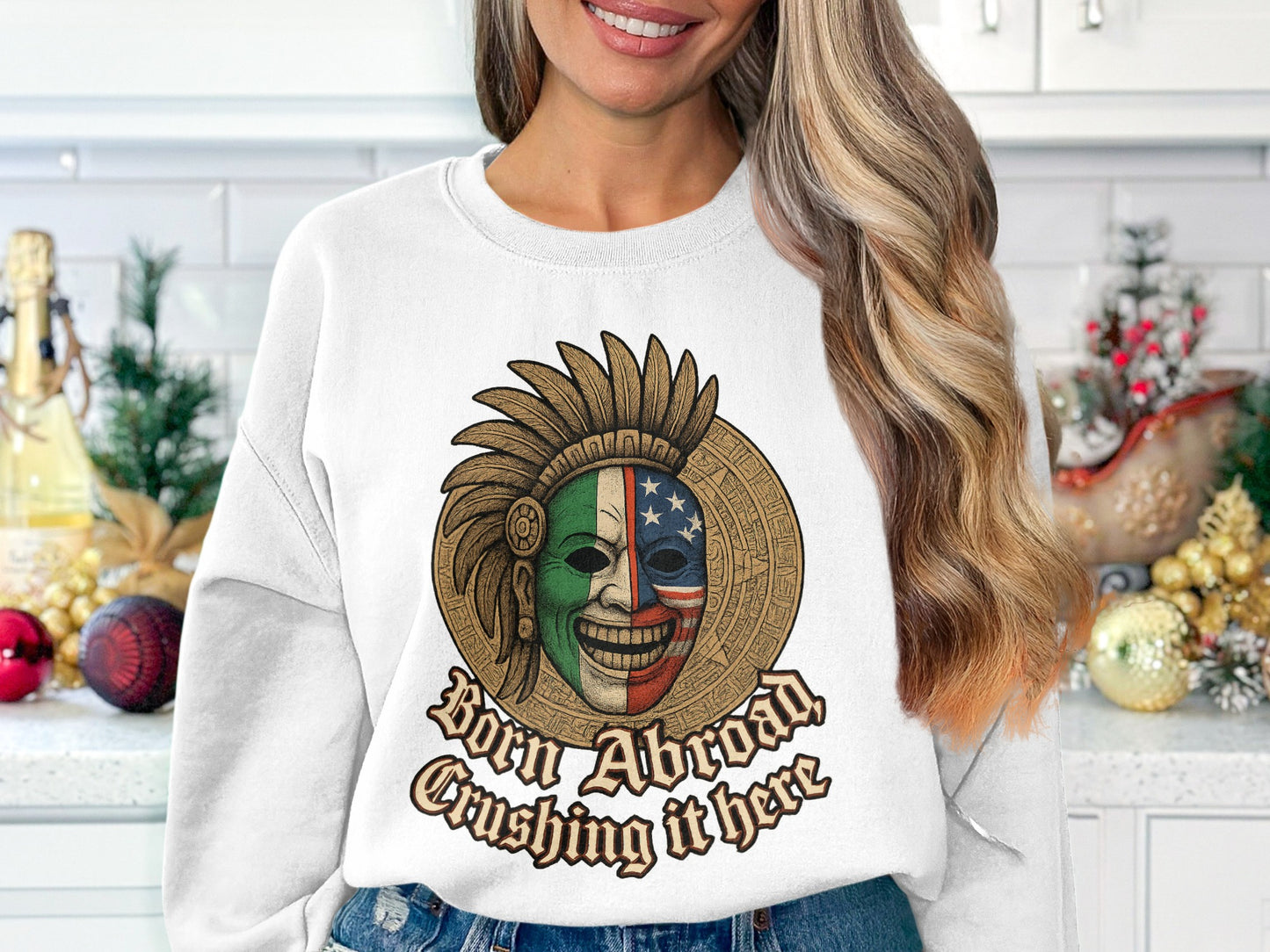 Born Abroad Crushing It Here Graphic Sweatshirt product