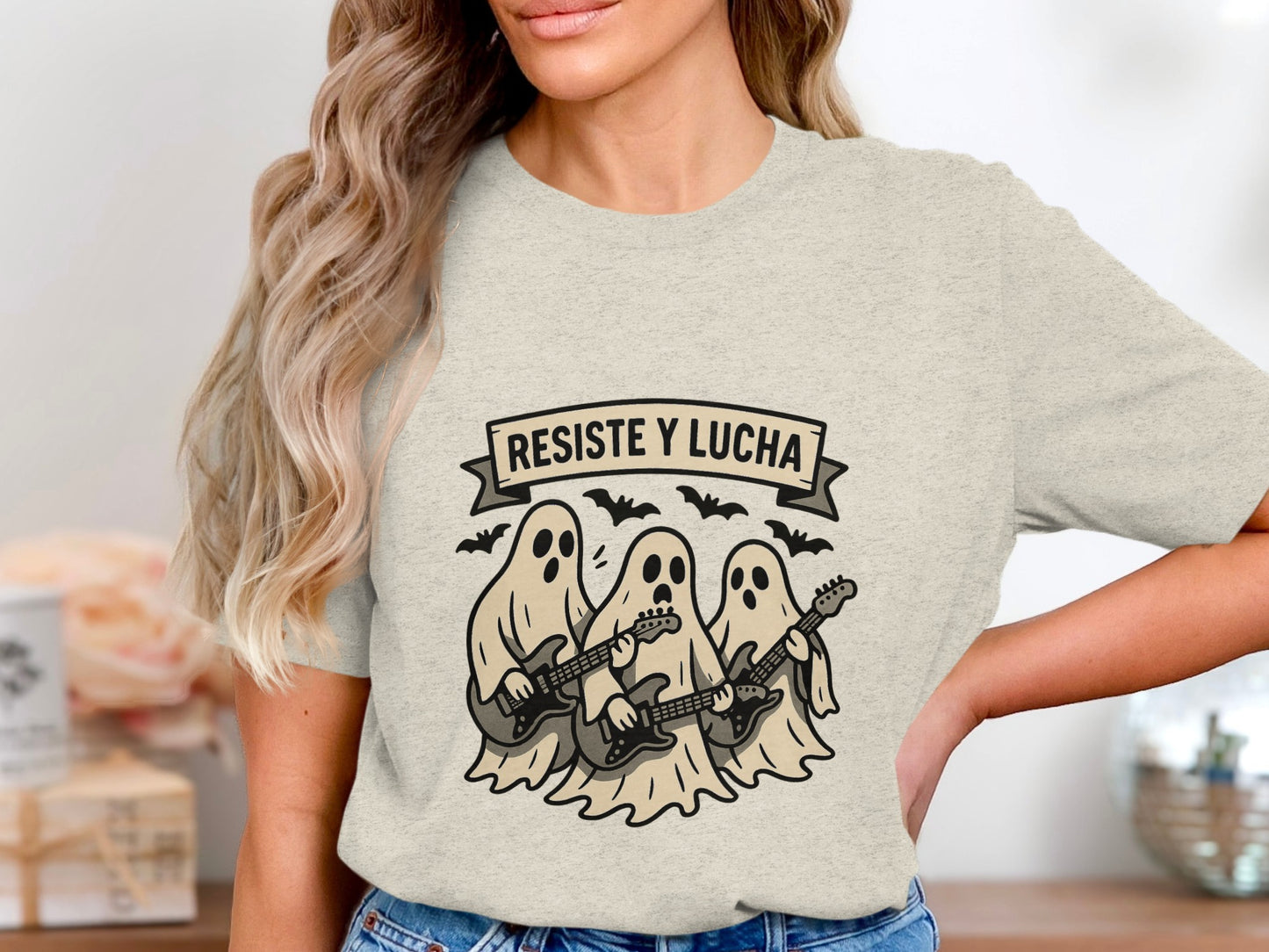 Resist Y Lucha Ghost Playing Guitars Graphic product type