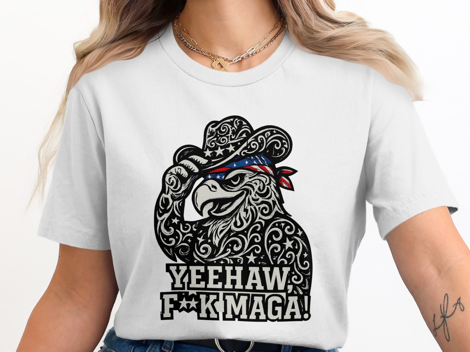 Yeehaw F K Maga Patriotic Eagle Design T-Shirt product type