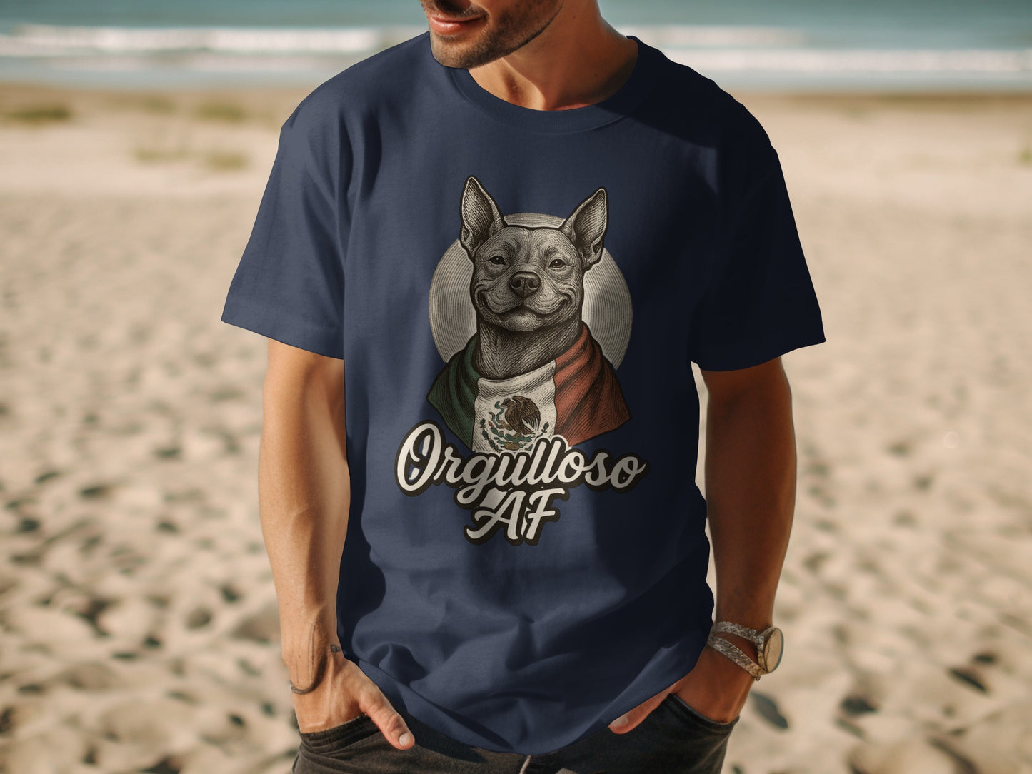 Orgulloso AF Dog in Mexican Flag T-shirt product type