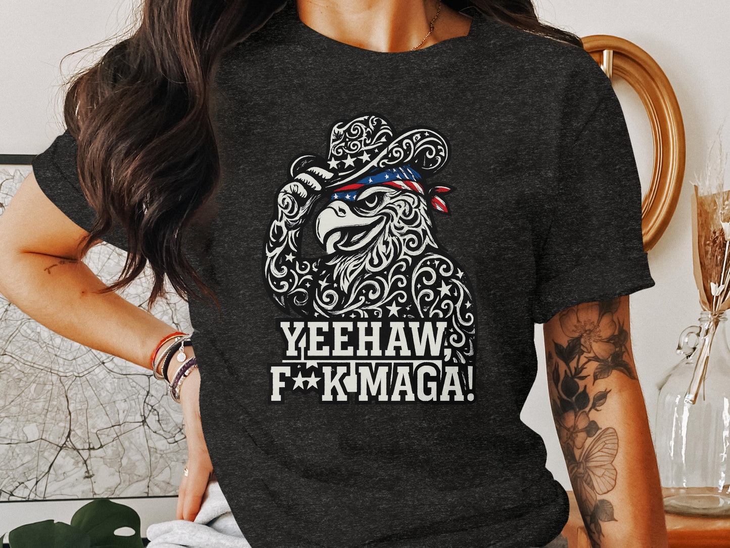 Yeehaw F**k MAGA Eagle Graphic T-Shirt product type