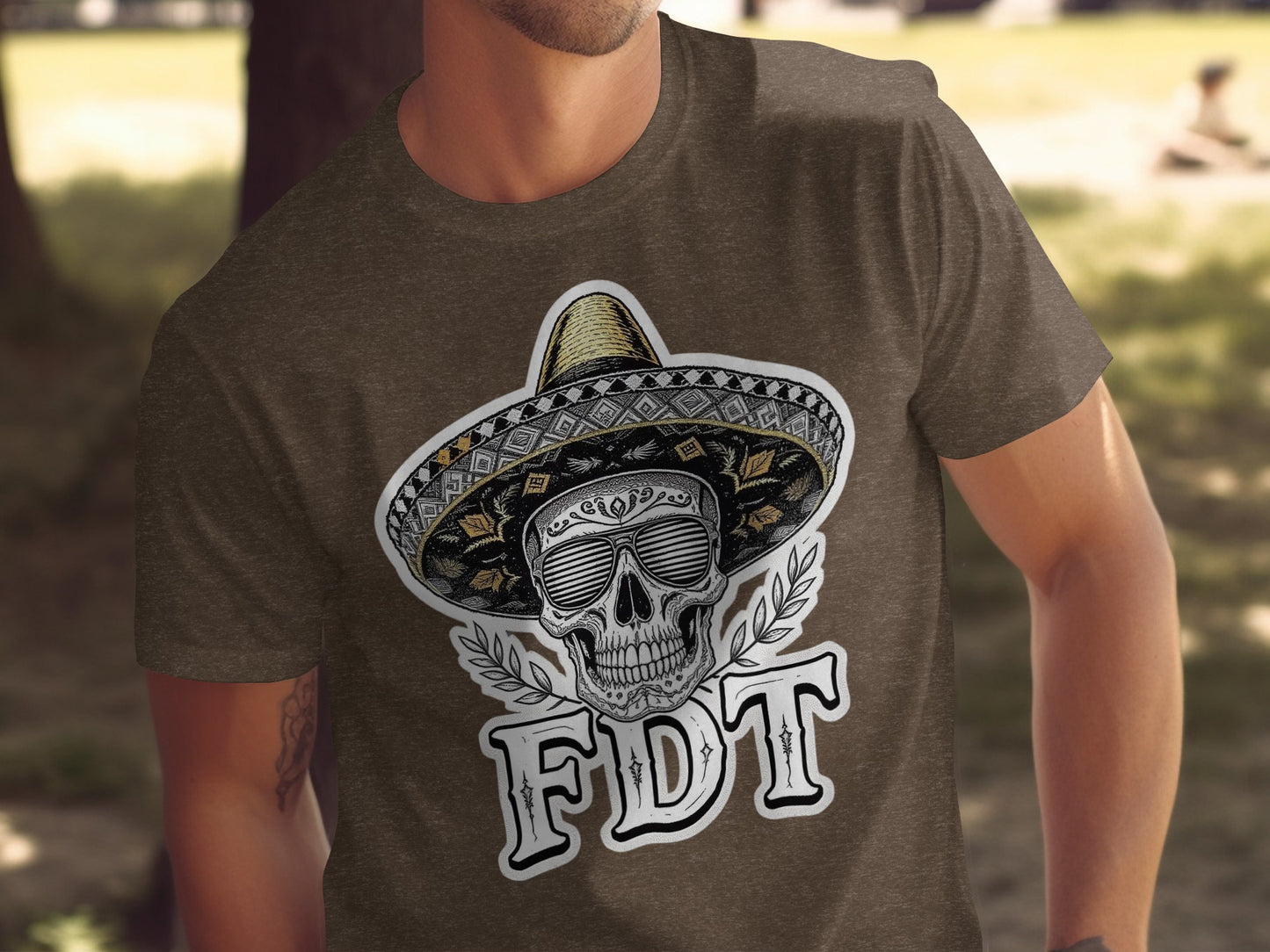 Skull with Sombrero Design FDT T-shirt Product