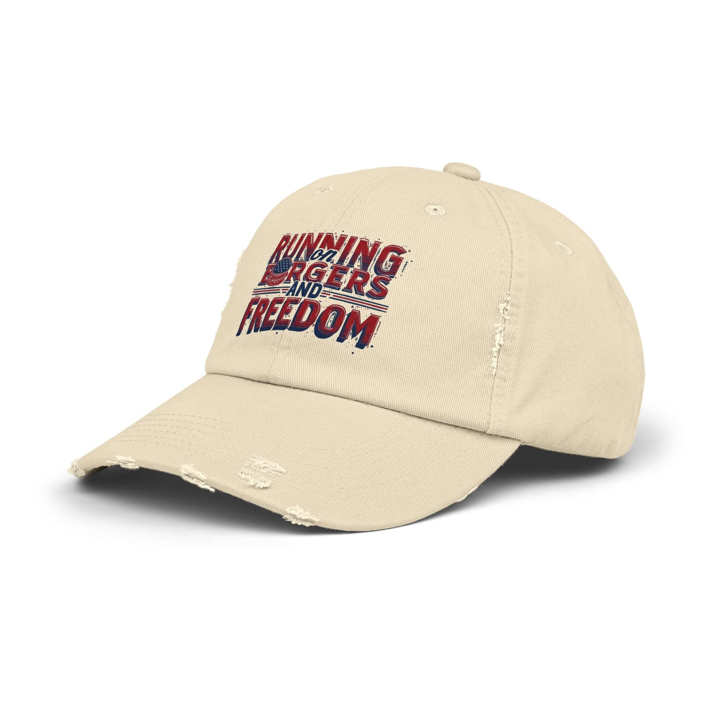 Unisex Distressed Cap - Running for Freedom Vintage Style Hat