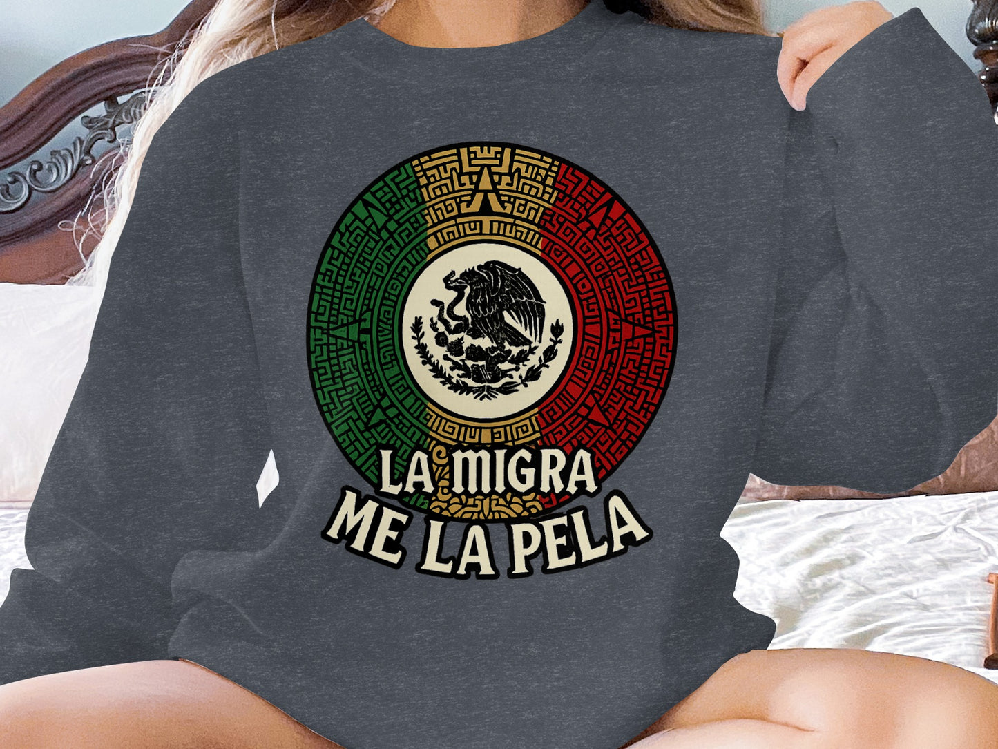 La Migra Me La Pela Mexican Eagle Sweatshirt product
