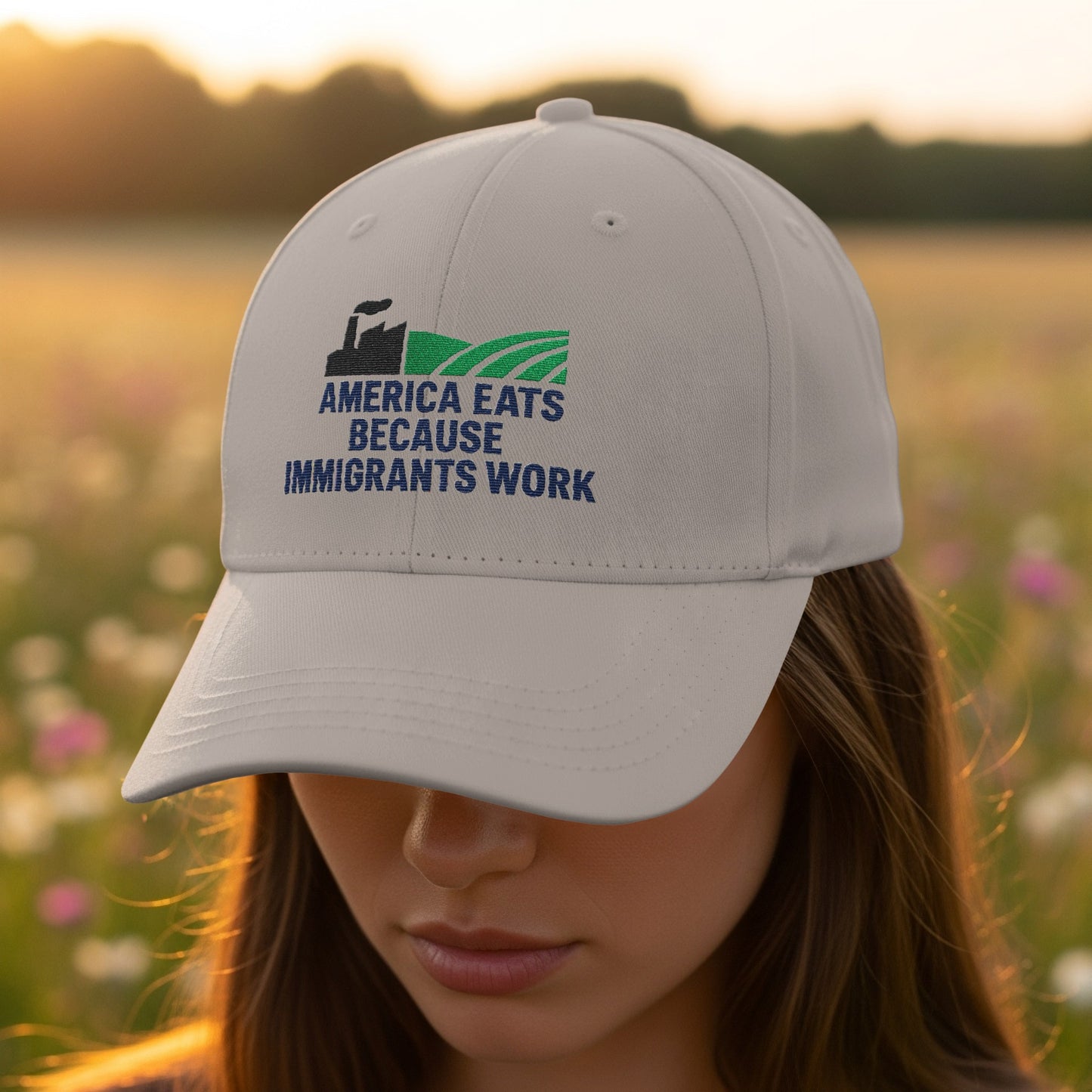 America Eats Because Immigrants Work Cap product
