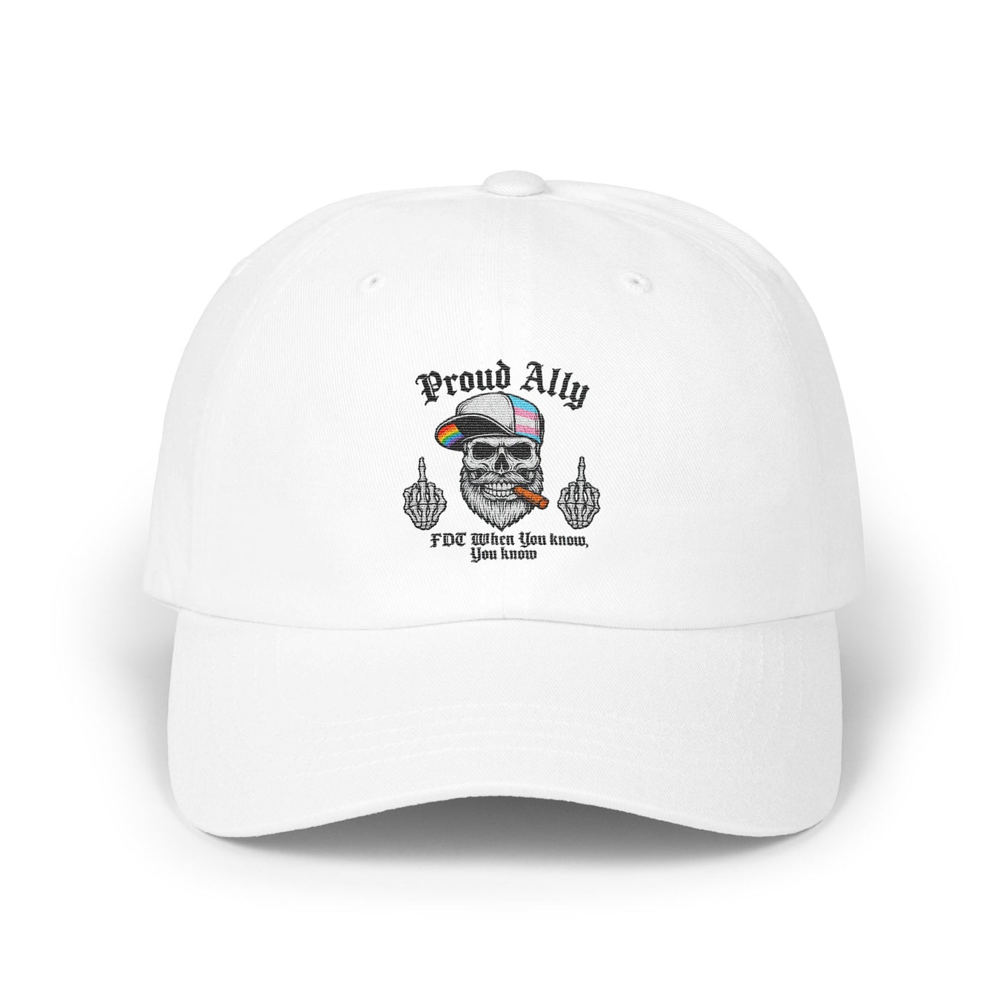 Proud Ally Hat Skull Design Custom Adjustable Cap product