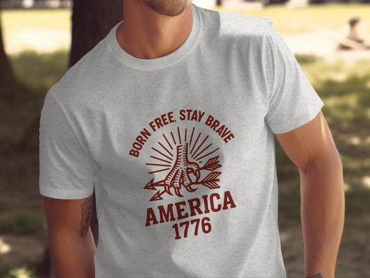 Born Free Stay Brave America 1776 Graphic T-shirt product