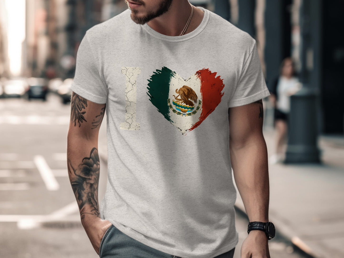 I Love Mexico Heart Flag T-shirt product