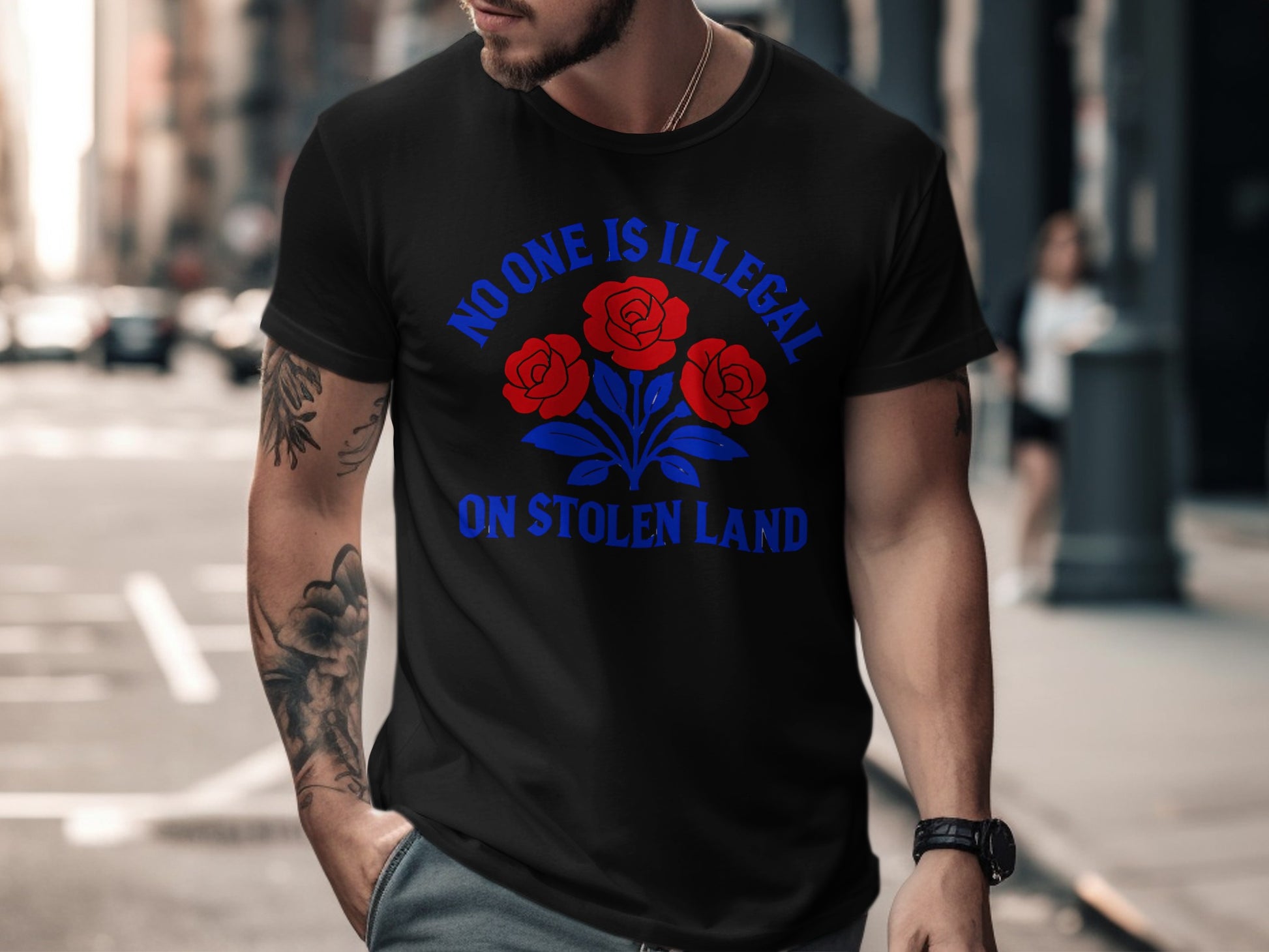 No One is Illegal on Stolen Land T-shirt product type