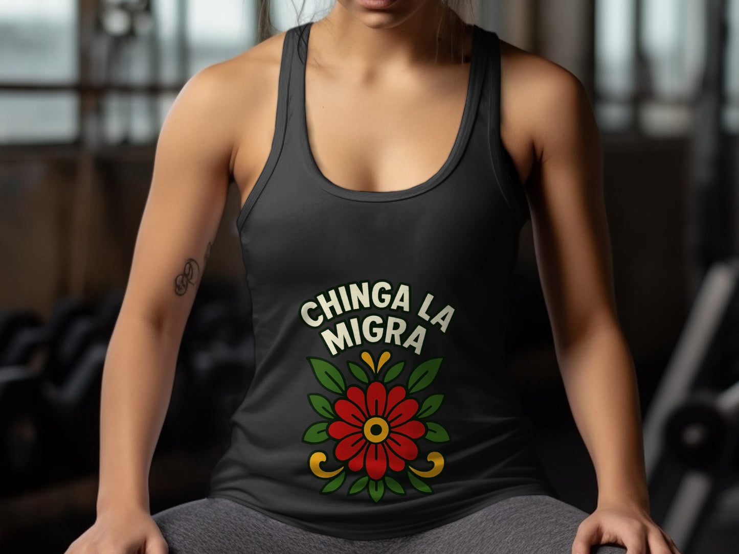 Chinga La Migra Floral Pattern Workout Tank product type