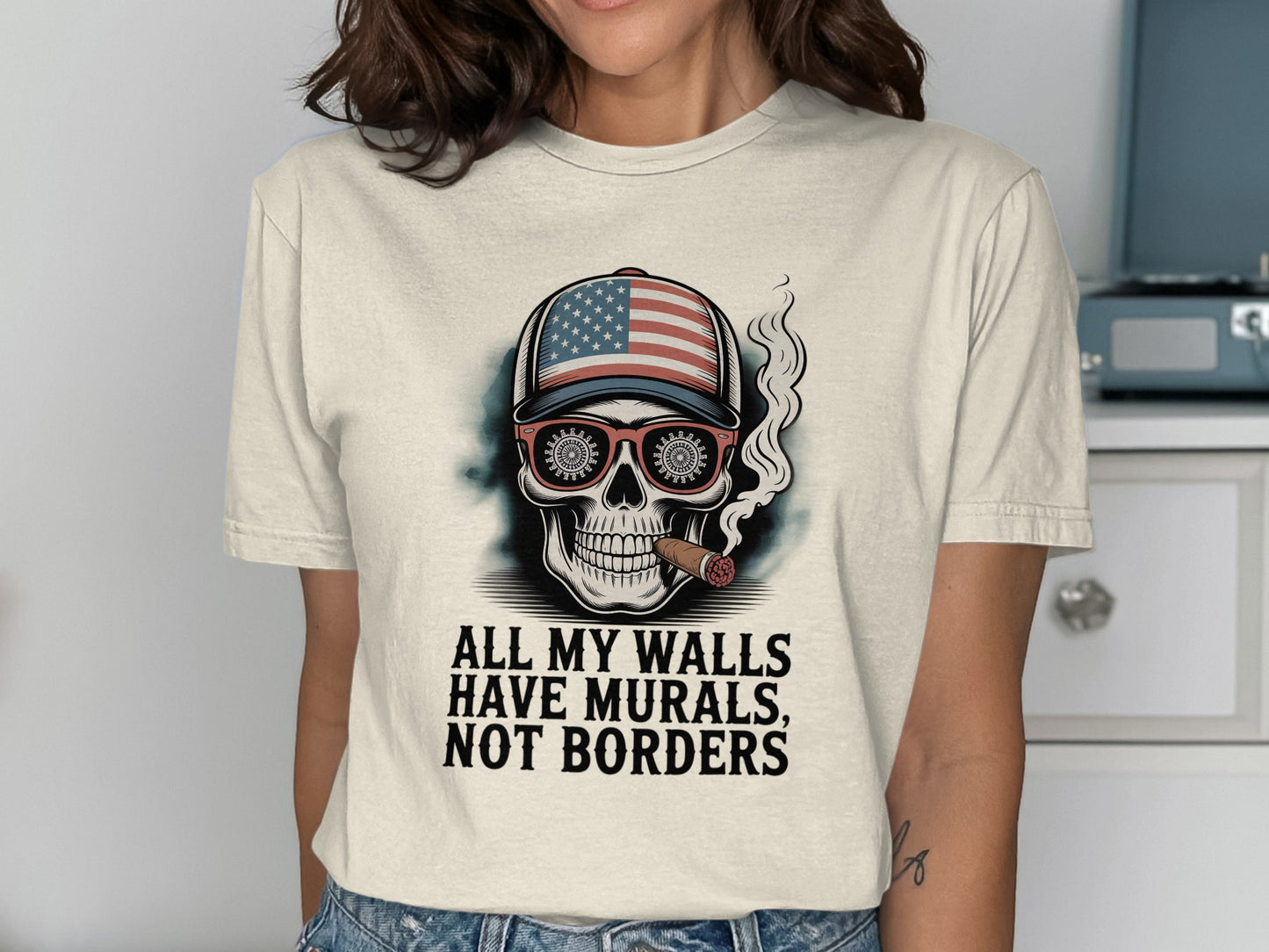 All My Walls Have Murals Not Borders T-Shirt product